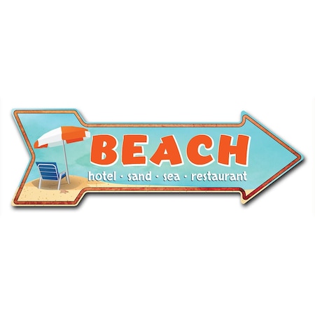 Signmission Beach Arrow Decal Funny Home Decor 30in Wide D-A-10-999948